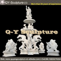 White Large Carved Garden Water Fountain