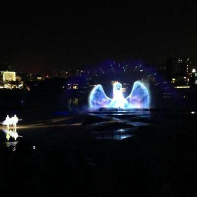 Lake Fountain Water Screen Projection