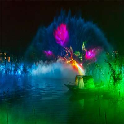 Outdoor Beautiful Water Laser Show and  Water Screen Movie  Projection Water Fountain