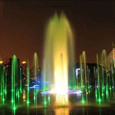 Large Music Dry Water Fountain With Multi-media Lights