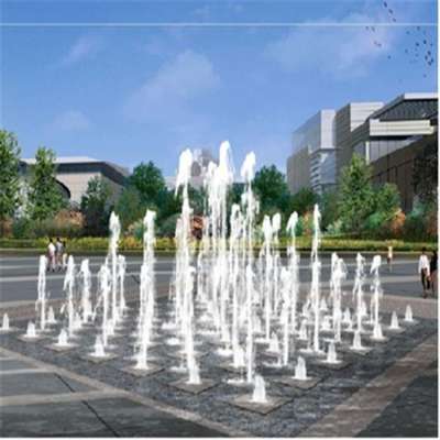 Beautiful Landscape Granite Mounted Dry Floor Fountain with Led Light